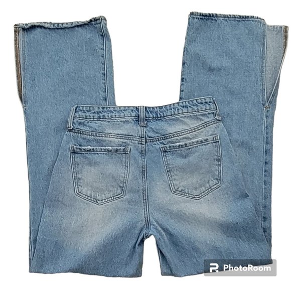 BP. Wide Leg Jean with Split Hem High Waist Mom Jean Sz 26 - Picture 3 of 10